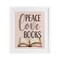 Stupell Industries Peace Love Books Framed Print Under Glass, design by Kim Allen